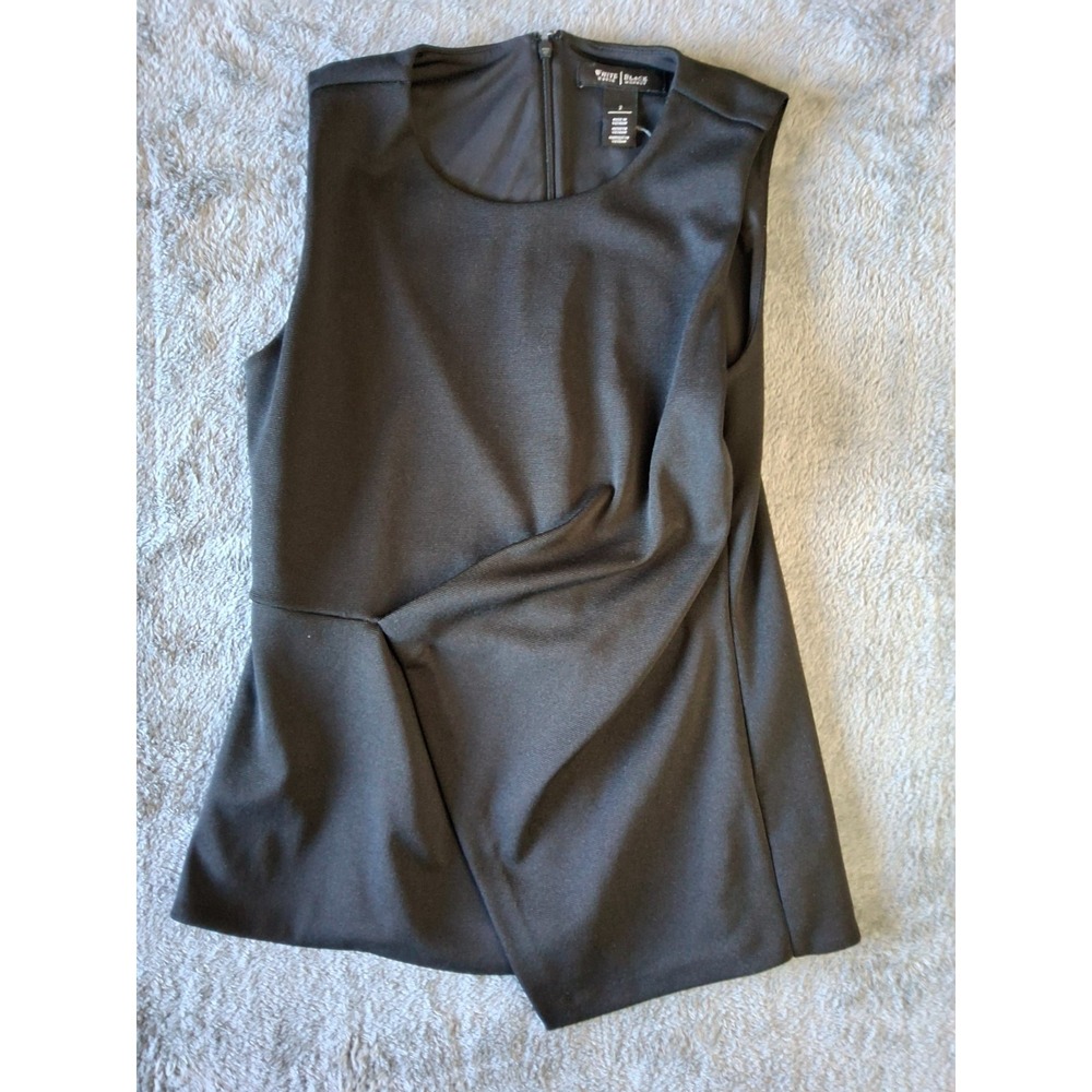 WHBM White House‎ Black Market Womens Top Black Knit Sleeveless Size Small